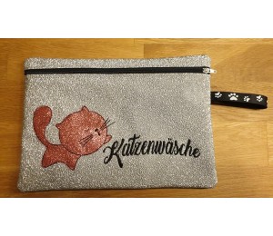 Stickserie ITH - Katzenwäsche Tasche & Abschmink Pad & Waschlappen